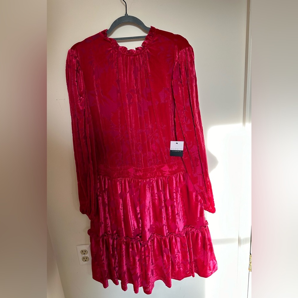 Eloquii pink velvet dress
NWT